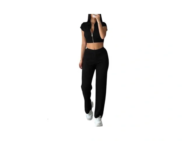 Cutielove Women S 2 Piece Outfits Zip Short Sleeve… Code