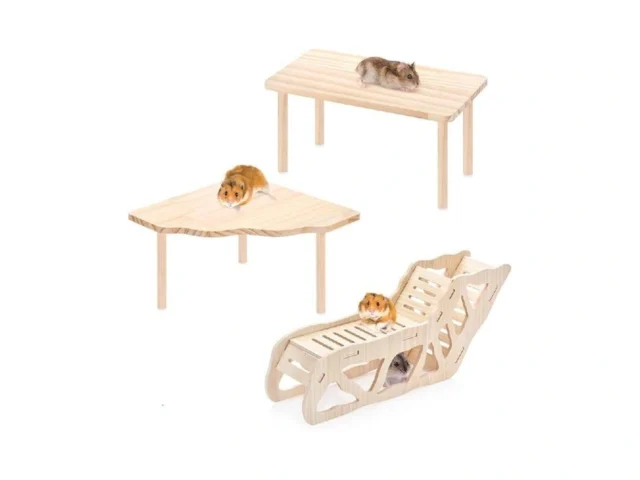 3-piece Set Hamster Platform Play Wooden For Dwarf… Coupon