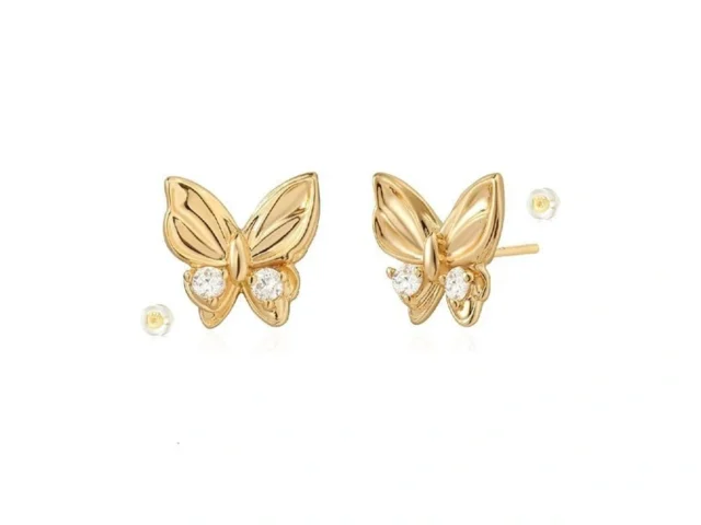 Ladygd Butterfly Stud Earrings For Women 14k Gold… Code