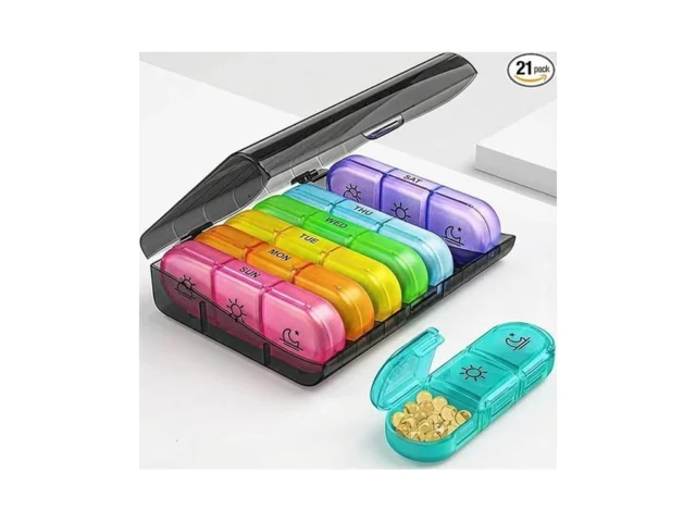 7 Day Pill Organizer 3 Times A Day Morning Noon… Code