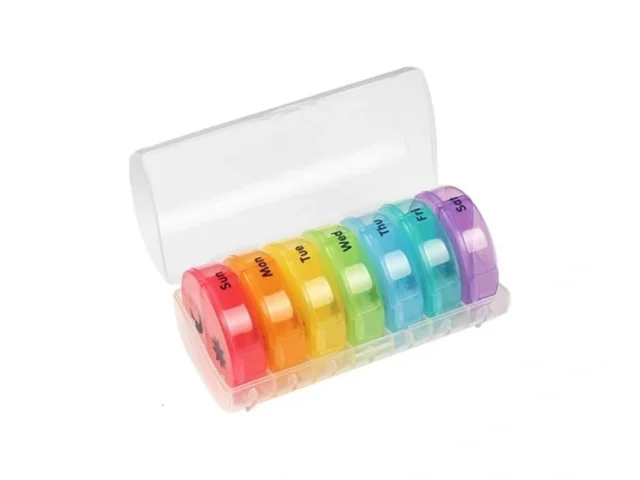 7 Day Pill Organizer 14 Compartments – Morning… Code