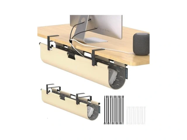 2-in-1 Under Desk Cable Management Tray Privacy… Code