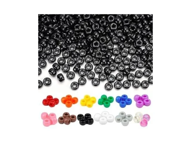 Dowsabel Black Pony Beads Bulk 1000 Pcs 6x9mm Large… Code