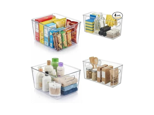 Moonedge 4 Pack Modular Clear Plastic Storage… Code