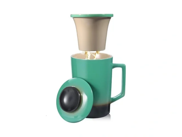 15 Oz Porcelain Tea Infuser Cup With Lid Ceramic… Code