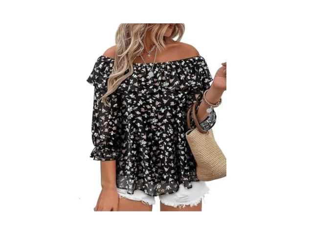 Siddhe Womens Plus Size Top Plus Size Chiffon Off… Code