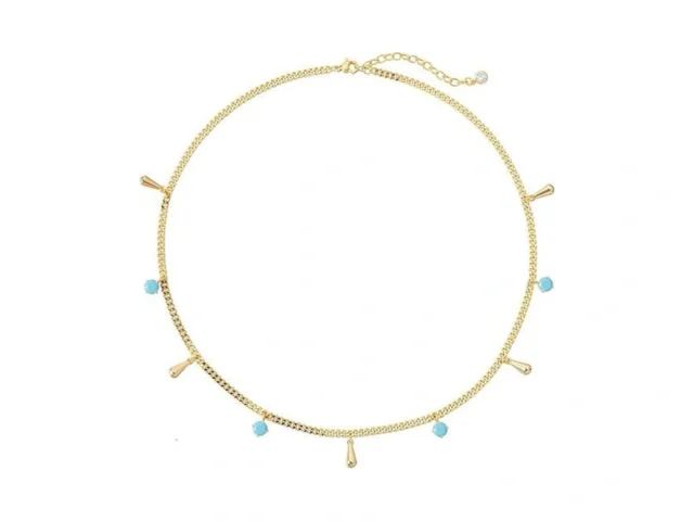 Mtmy 14k Gold Plated Tassel Drop Turquoise Beads… Code