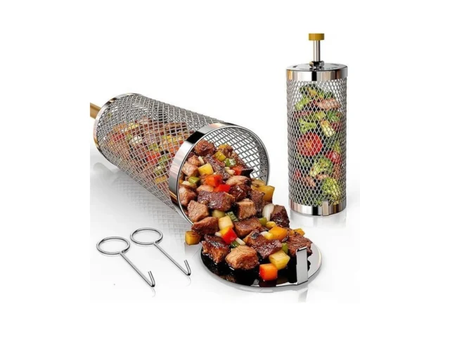 Basinel Rolling Grill Basket 2-pack 304 Stainless… Code