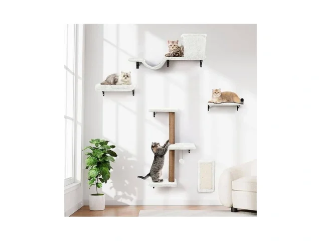 5-in-1 Cat Wall Shelves Multi-level Cat Climbing… Code
