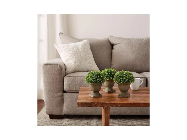 Artificial Podocarpus Grass Plant In Concrete Pot-… Coupon