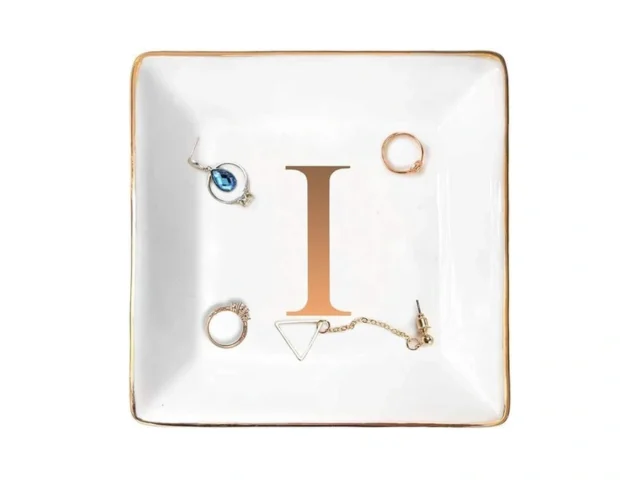 Anotion Jewelry Tray Ring Dish With Ini-tial Gift-… Coupon