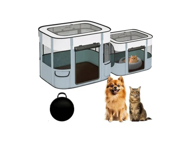 Portable Cat Playpen With Separate Areas 2-in-1… Code