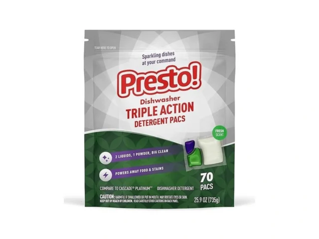 Amazon Brand – Presto Triple Action Dishwasher Pacs…