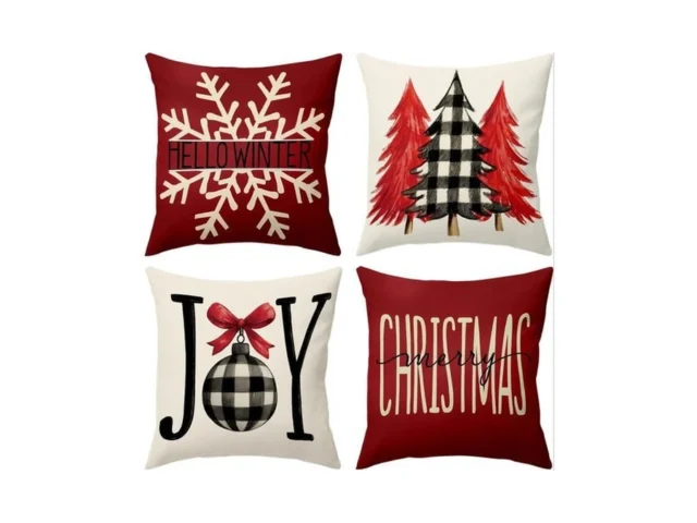 Bboldin Christmas Throw Pillow Covers 18×18 Red… Code