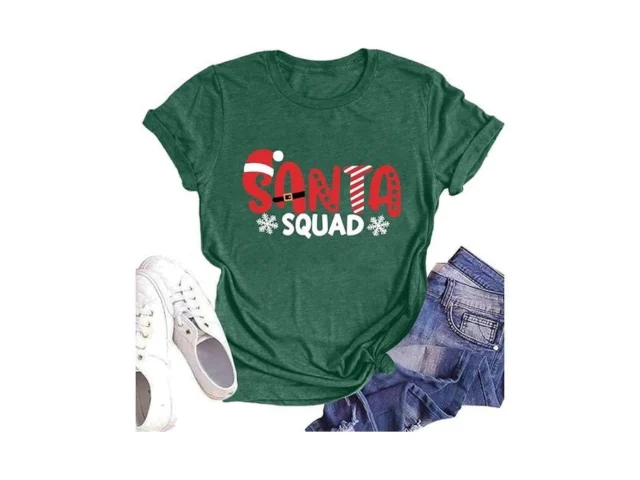 Santa Squad Christmas Shirts For Women Xmas Holiday… Code