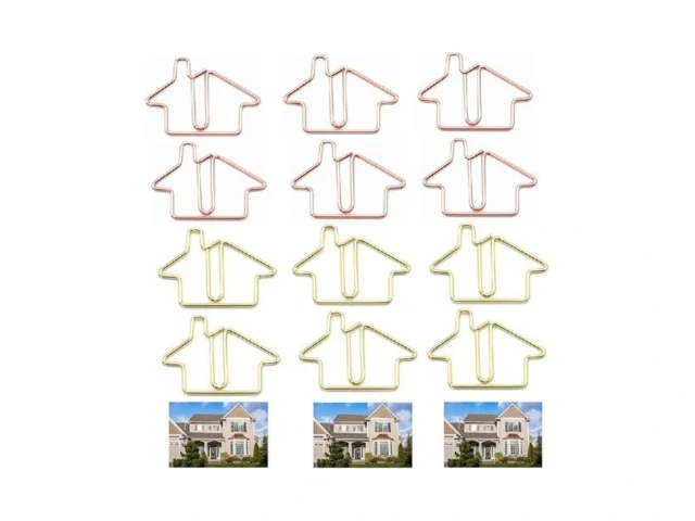 40 Pcs Cute House-shaped Metal Paper Clips… Code