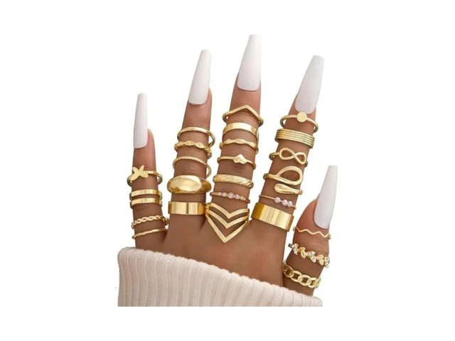 If You 25 Pcs Gold Knuckle Rings Set For Women… Code