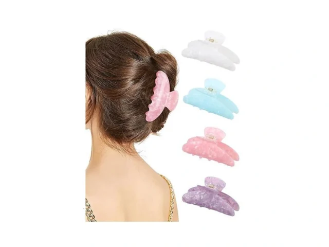 Ufgin 4 Pcs Acrylic Hair Claw Clips For Women -… Code