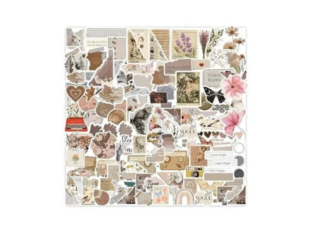 120pcs Vintage Stickers Waterproof Scrapbook… Code