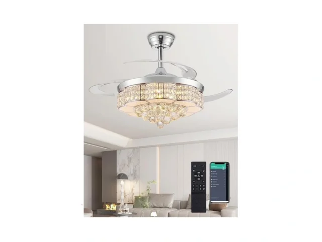 Fejanical 36 Retractable Chandelier Ceiling Fan… Code