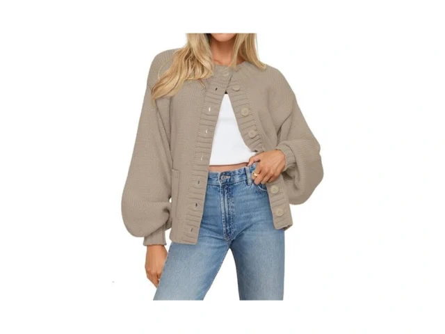 Merokeety Women S Fall Long Lantern Sleeve Cardigan… Code