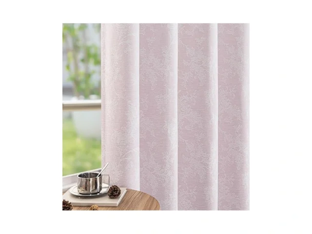 Fmfunctex Pink Floral Jacquard Blackout Curtains 72…