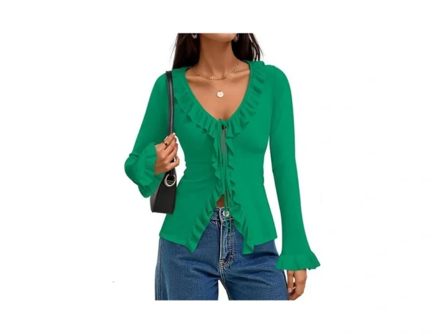 Zesica Womens 2026 Fall Tie Front Bow Cardigan… Code