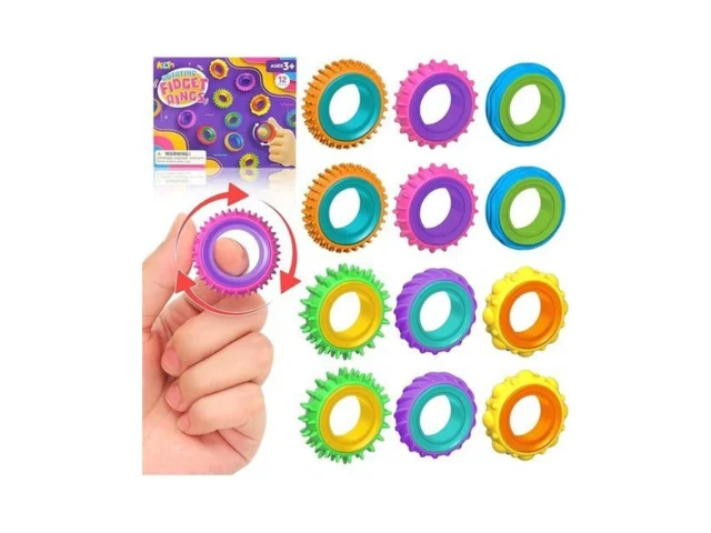 Fidget Toys Sensory Rings For Kids 12 Pack Finger… Code