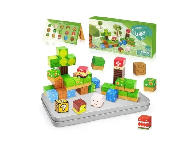 Joxsaxin 45pcs Mini Magnetic Blocks Magnetic Blocks…