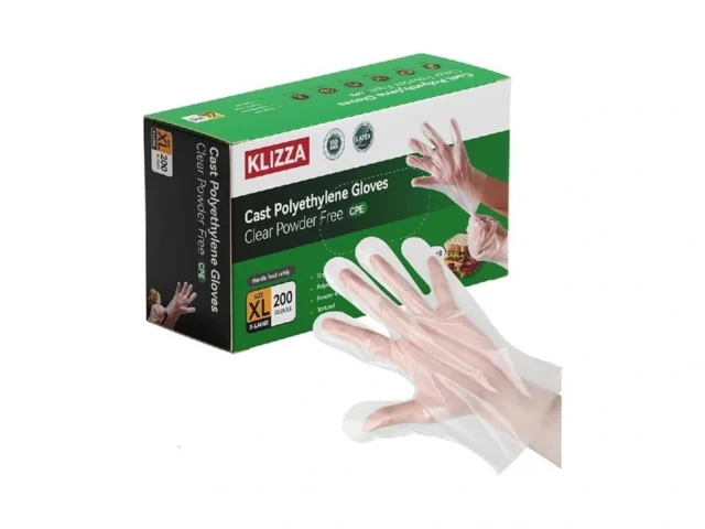 Klizza 200pcs Plastic Gloves Disposable Latex-free… Code