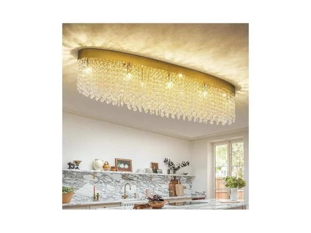 40 Inch Crystal Gold Ceiling Light For Dining Room… Coupon