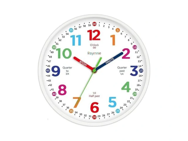 Roymnie Wall Clock For Kids Learning To Tell Time… Coupon