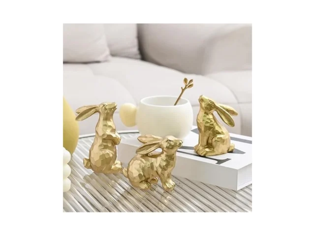 Aomoonoa Resin Gold Bunny Decor Rabbit Figurines… Coupon