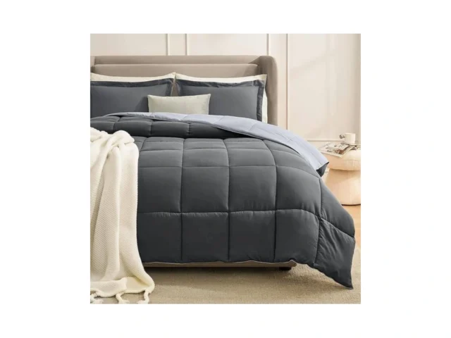Homelike Moment Queen Comforter Set Grey Comforters… Code