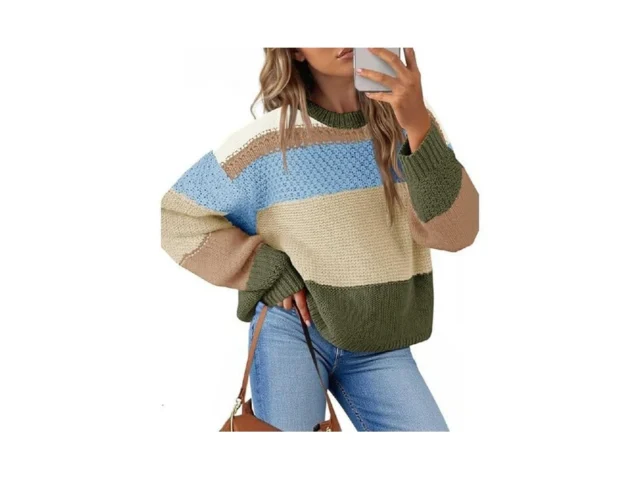 Saodimallsu Womens Color Block Cropped Sweaters… Code