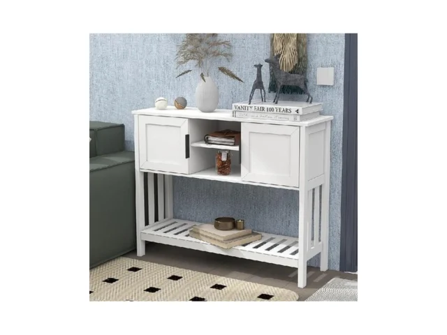 Taohfe White Console Table With Storage With Doors… Code