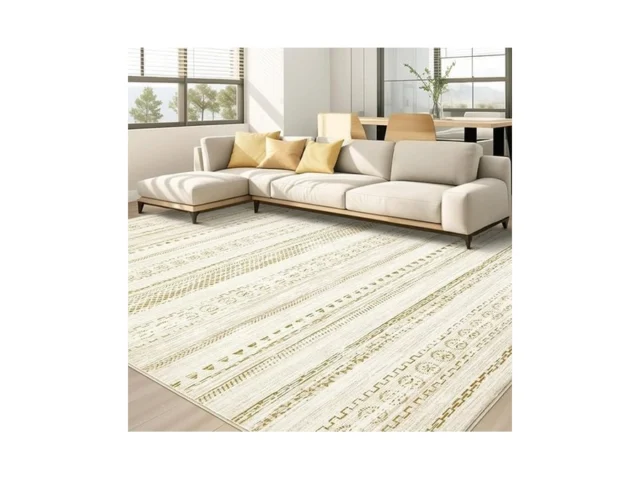 Area Rug Living Room Rugs – 8×10 Washable Boho… Code