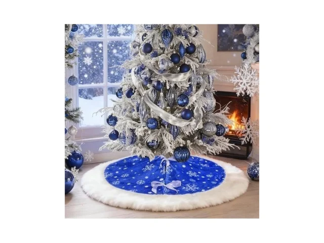 Yuboo Royal Blue Christmas Tree Skirt Fluffy 36… Code