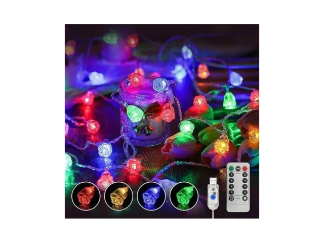 String Lights Indoor 33ft 80 Led Rose Flower Lights… Code