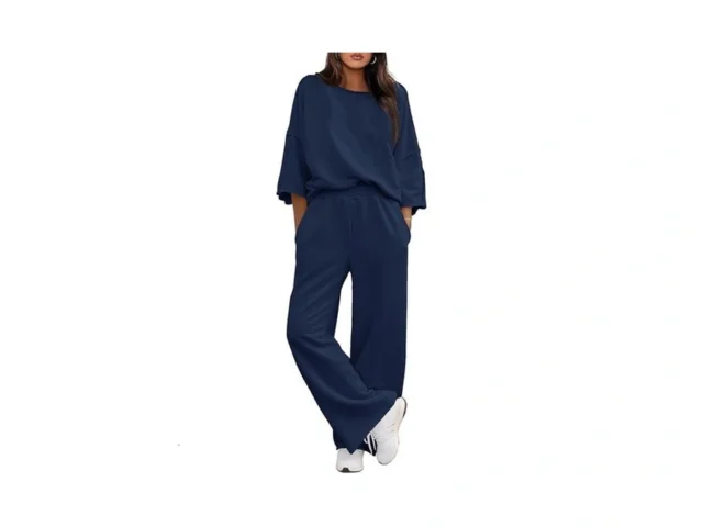 Fisoew Womens 2 Piece Lounge Sets Casual 3 4 Sleeve… Code