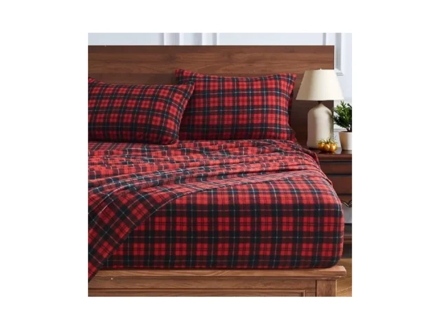 Hyprest Flannel Sheets Queen Size Red Plaid Sheets… Code