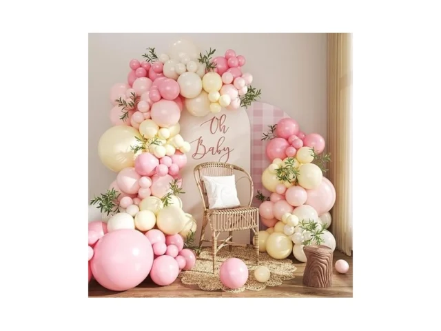Pink And Yellow Balloon Arch Kit Pastel Pink Light… Code