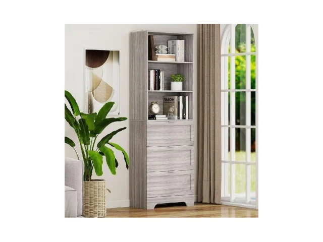 Ftzxhklx 71 Tall Bookshelf With Drawers 6 Tier… Code