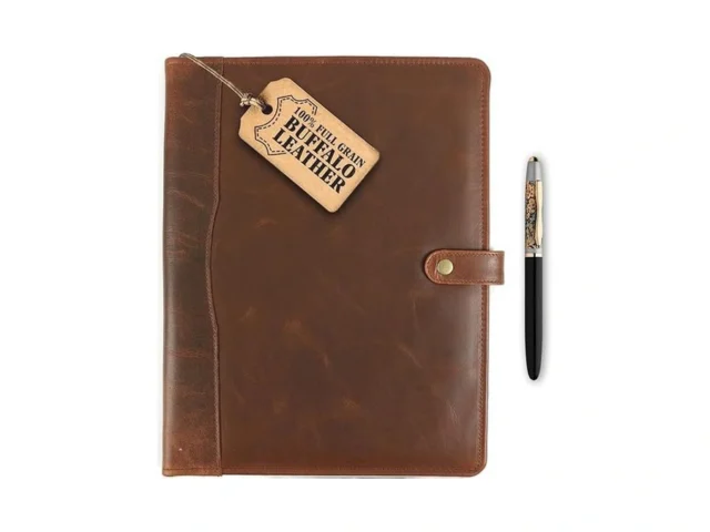 Leather Portfolio Leather Binder With Pen Resume… Code