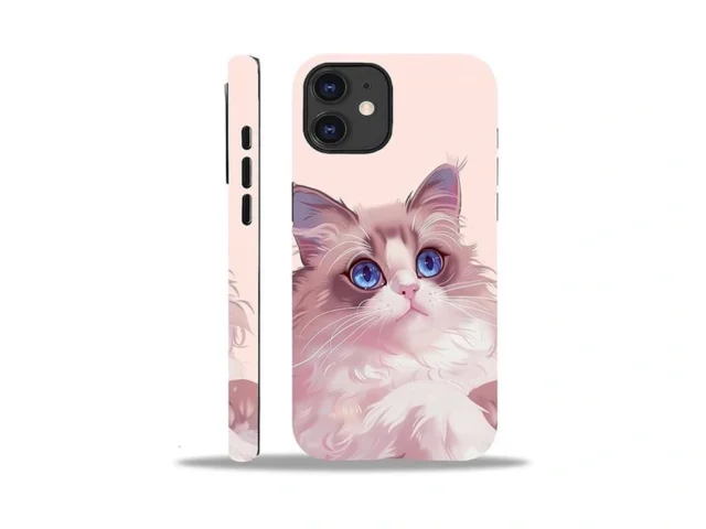 Punmada For Iphone 12 12 Pro Case Cute Blue Eye Cat…