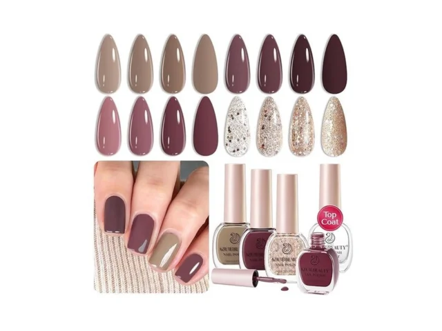 Azurebeauty Nail Polish Set 4 Colors Nude Purple… Code