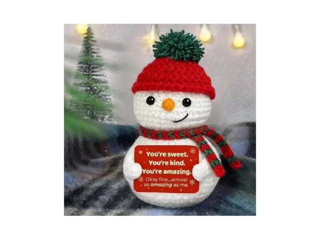 Krinisou Crochet Snowman Gift Cute Handmade Winter… Code
