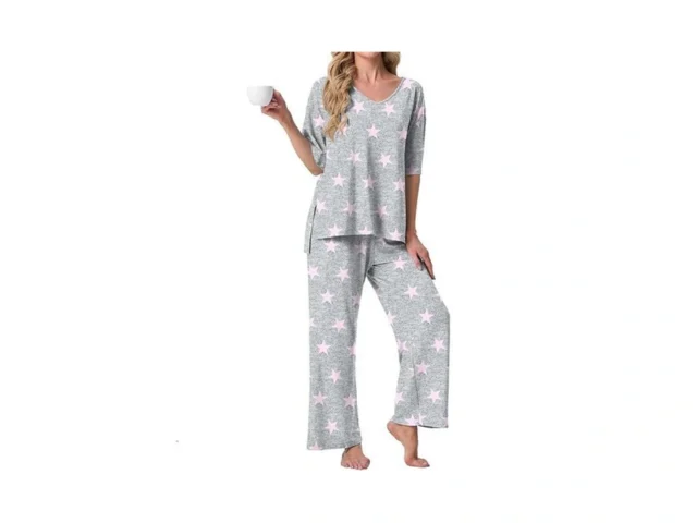 Prinstory Womens Pajama Sets Short Sleeve Pajamas… Code