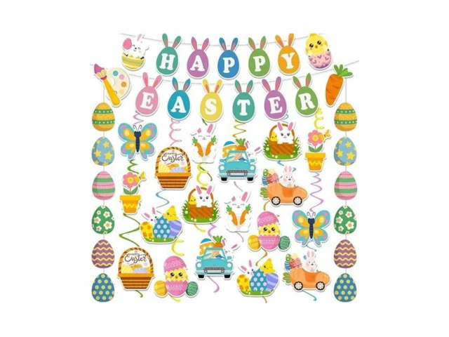 53pcs Easter Decorations For Home Easter Garland… Code