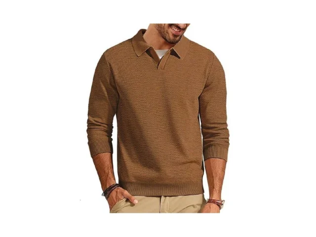 Pj Paul Jones Mens Sweater V Neck Polo Sweater… Code